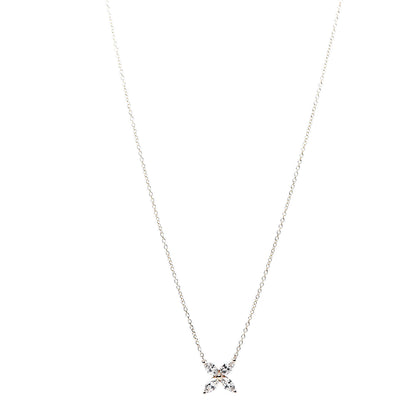 Tiffany 18K Rose Gold Diamond Medium Victoria Pendant Necklace 1 of 7