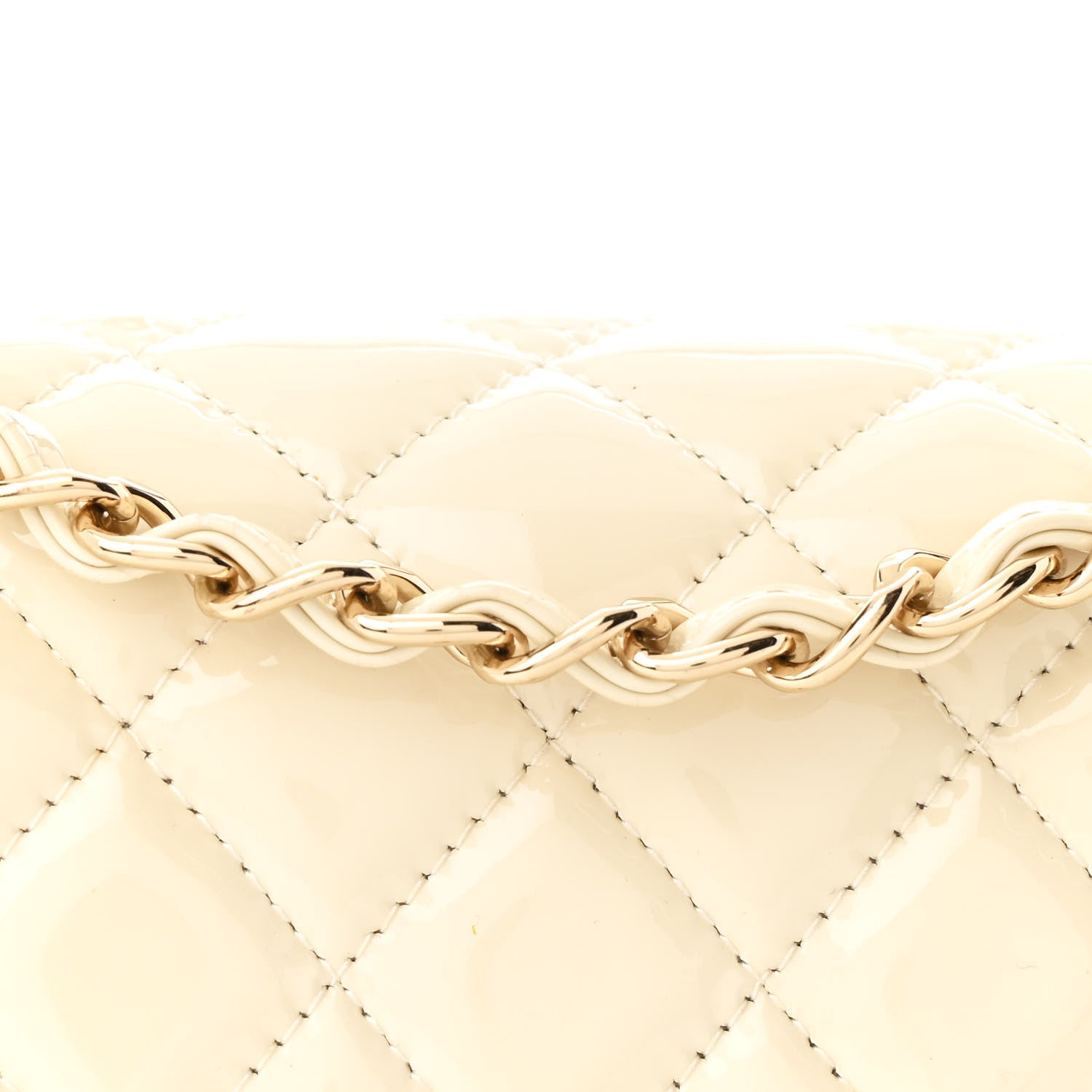 Chanel Patent Calfskin Quilted Mini Rectangular Flap White 8 of 11