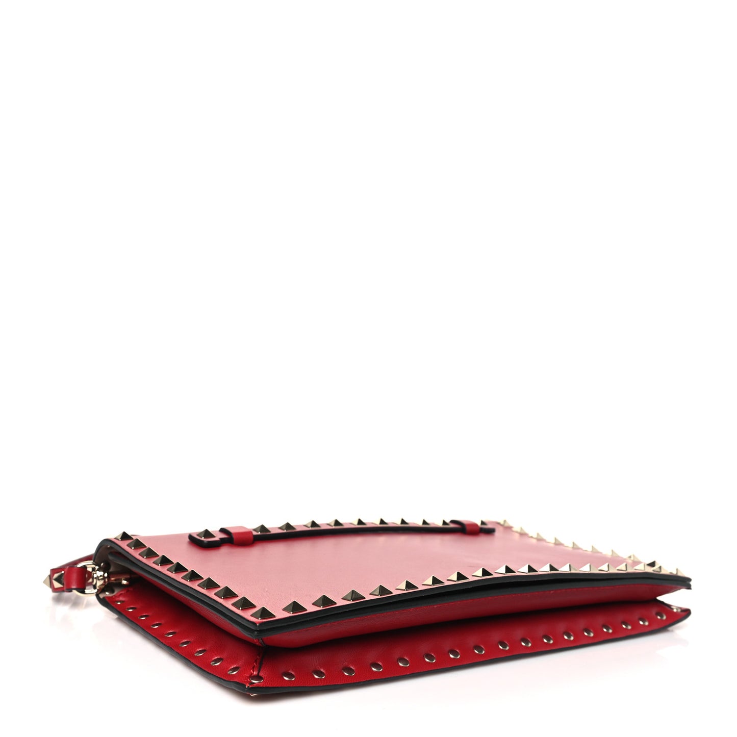 Nappa Rockstud Wristlet Clutch Rosso Valentino