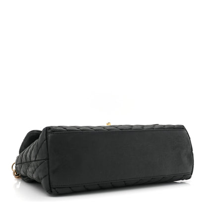 Chanel Iridescent Calfskin Surpique Chevron Large Flap Black 4 of 16
