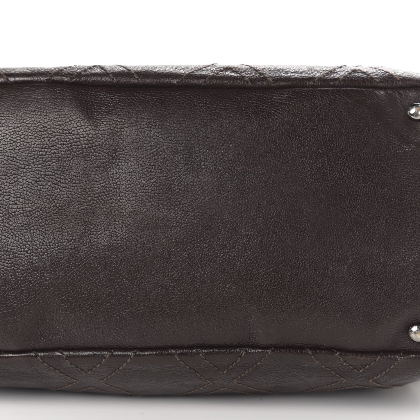 Calfskin Small Diamond Stitch Tote Brown