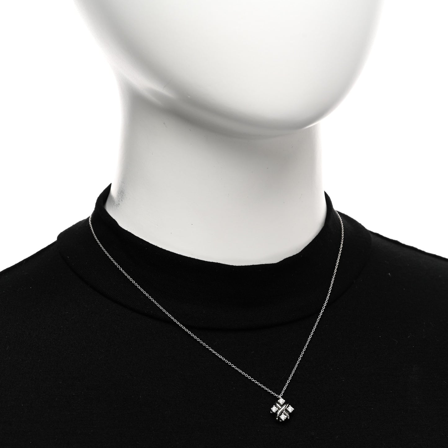 Platinum Diamond Schlumberger Lynn Pendant Necklace