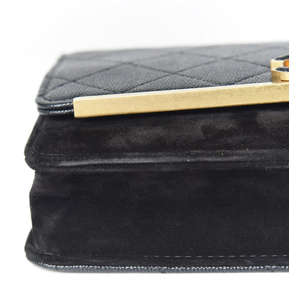 Chanel Caviar Suede Stitched Lady Coco Wallet On Chain WOC Black 15 of 15