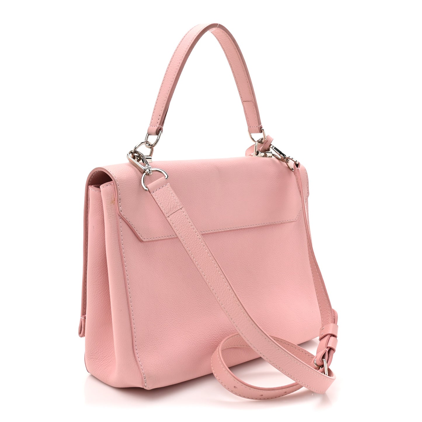 Soft Calfskin Lockme II Top Handle Rose Ballerine