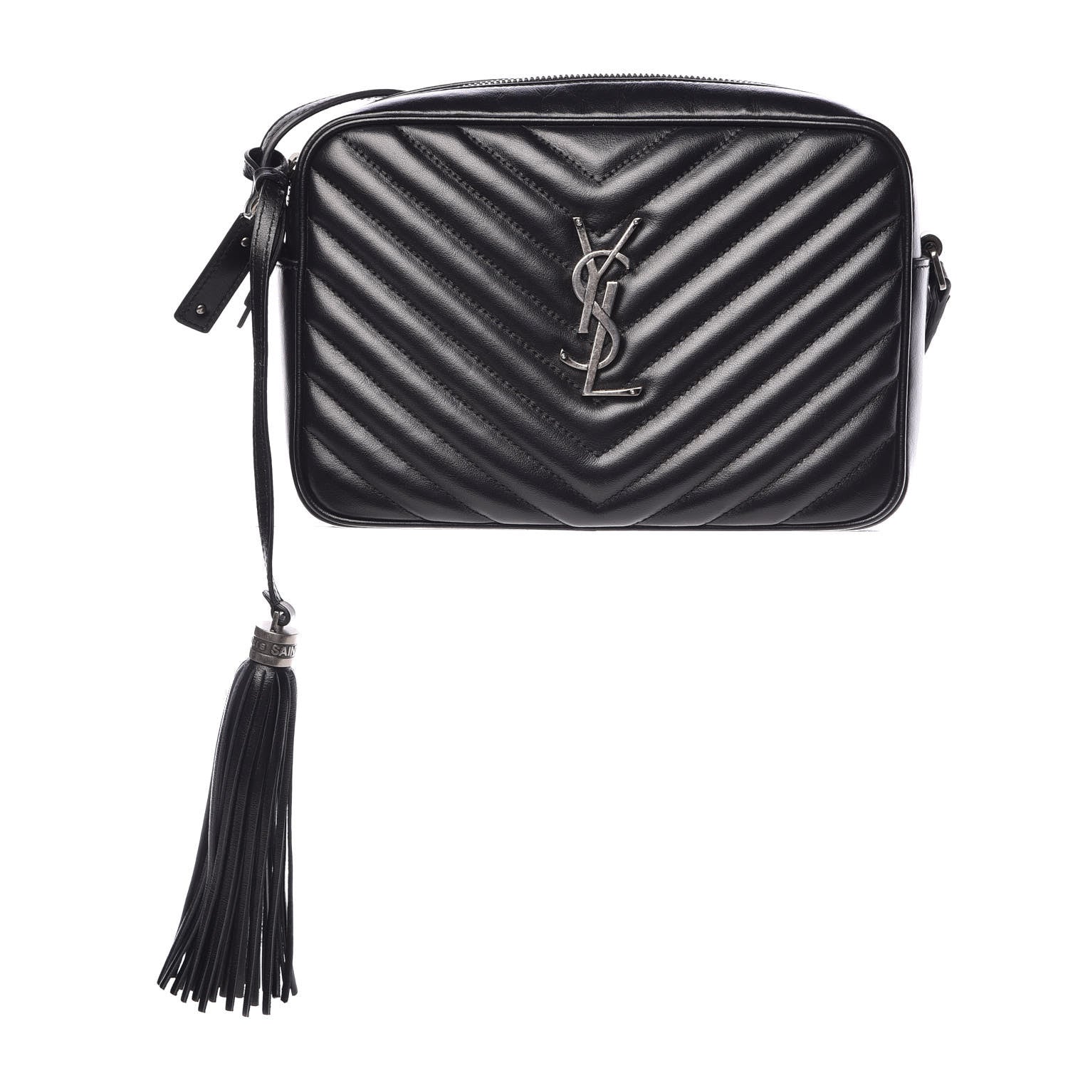 Saint Laurent Calfskin Matelasse Monogram Lou Camera Bag Black 1 of 9