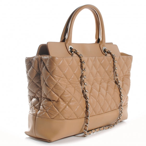Chanel Aged Calfskin Quilted Be CC Tote Beige 3 of 7