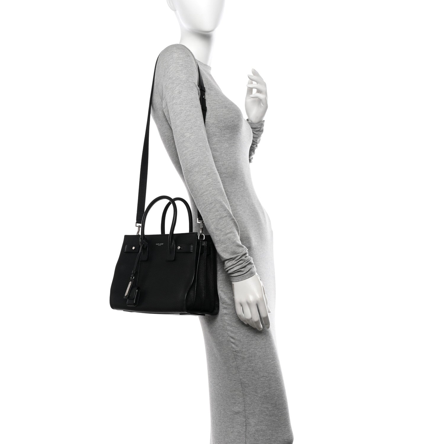 Saint Laurent Grained Calfskin Baby Sac De Jour Souple Black 3 of 10