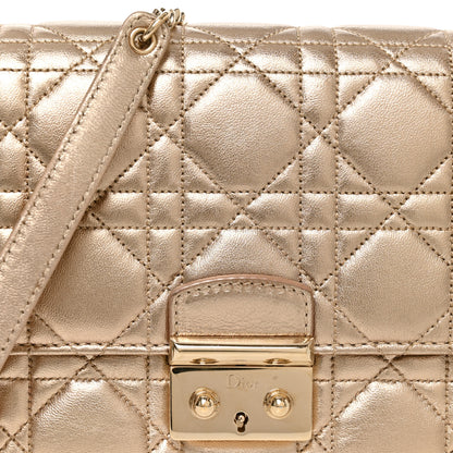 Christian Dior Metallic Lambskin Cannage Miss Dior Promenade Pouch Gold 7 of 9