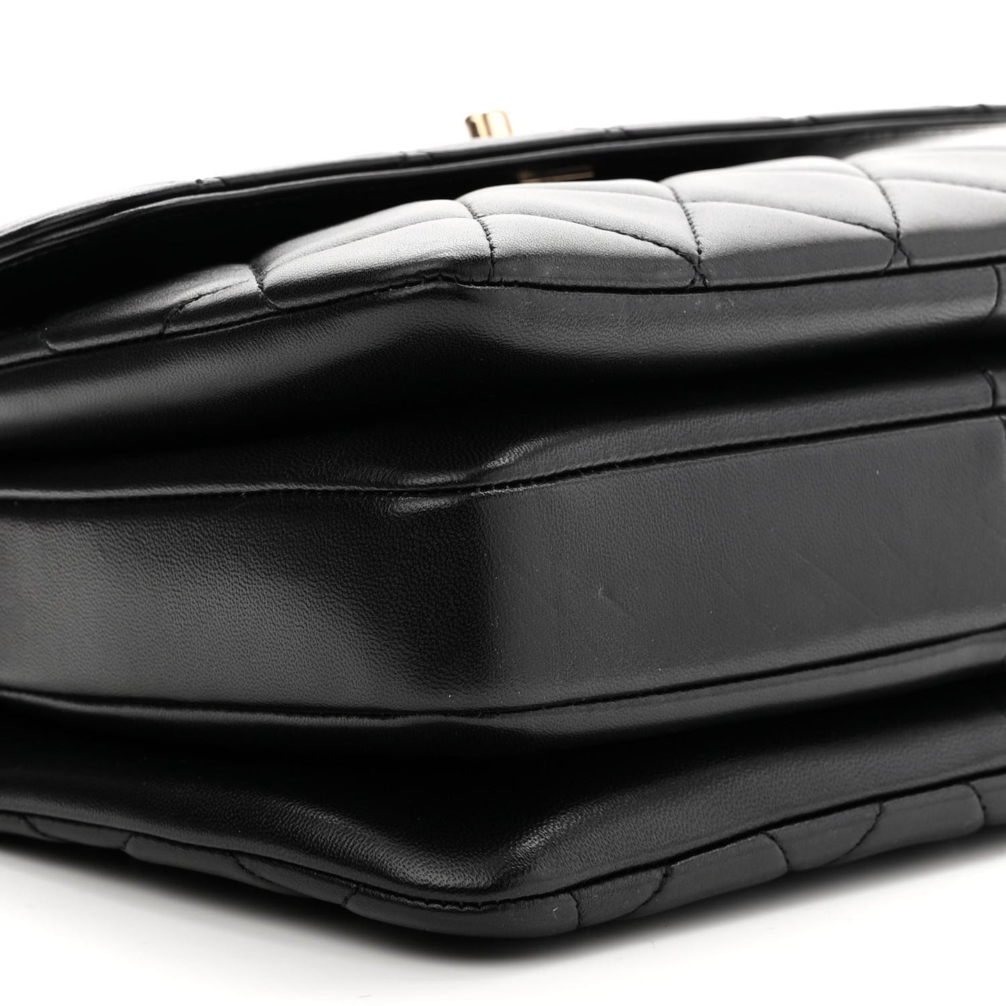 Lambskin Quilted Small Trendy CC Dual Handle Flap Bag Black