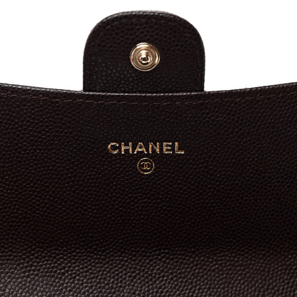 Chanel Caviar Quilted Large Gusset Flap Wallet Dark Brown 6 of 11