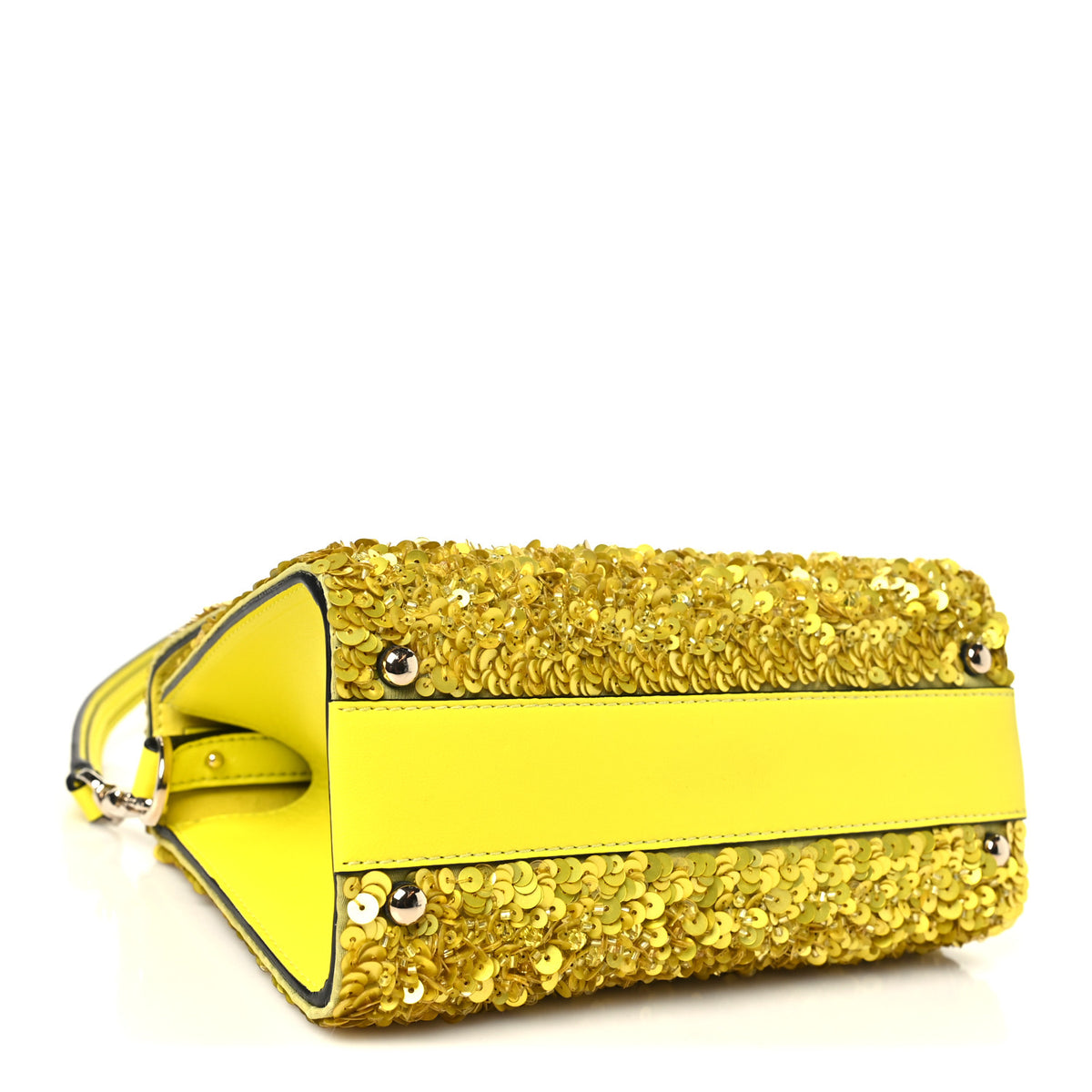 Valentino Garavani Sequin Crystal Embroidered Mini Vsling Top Handle Bag Yellow 4 of 9