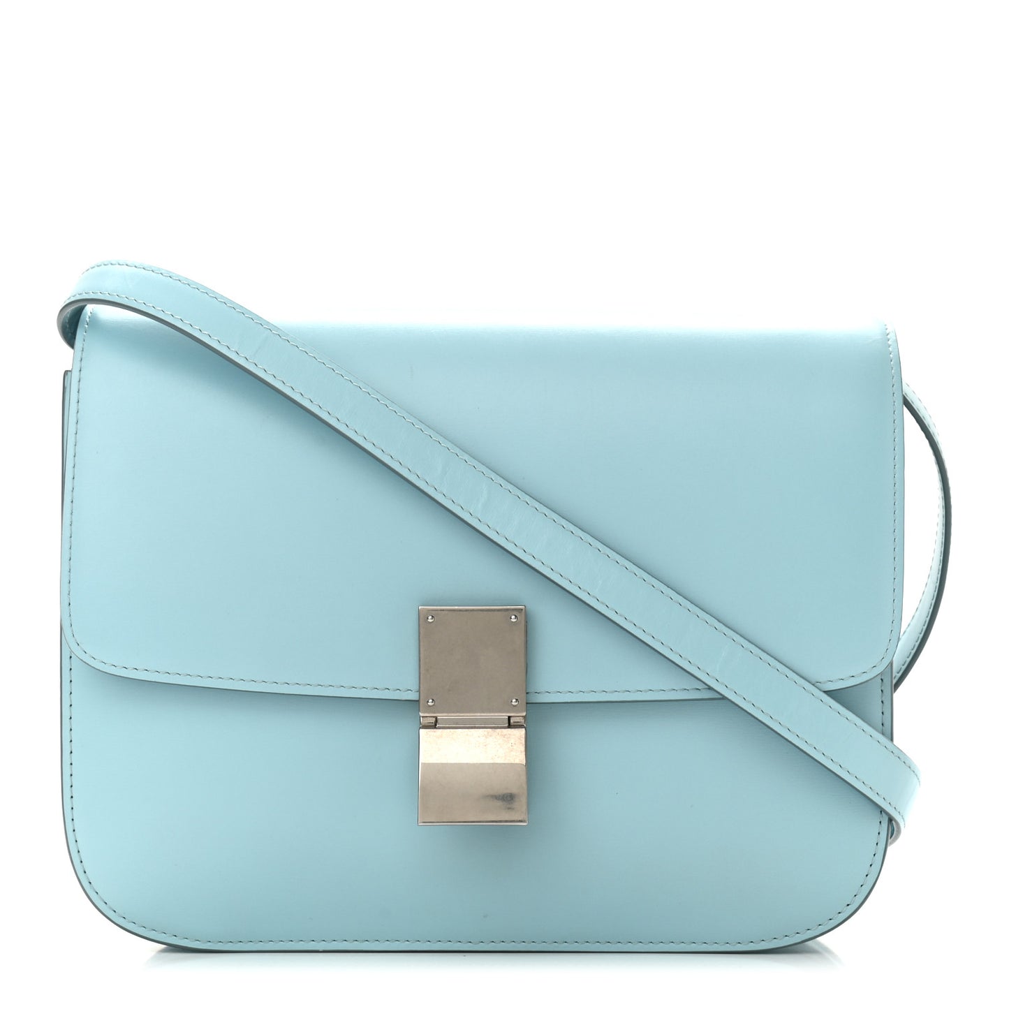 Box Calfskin Medium Classic Box Flap Bag Pool