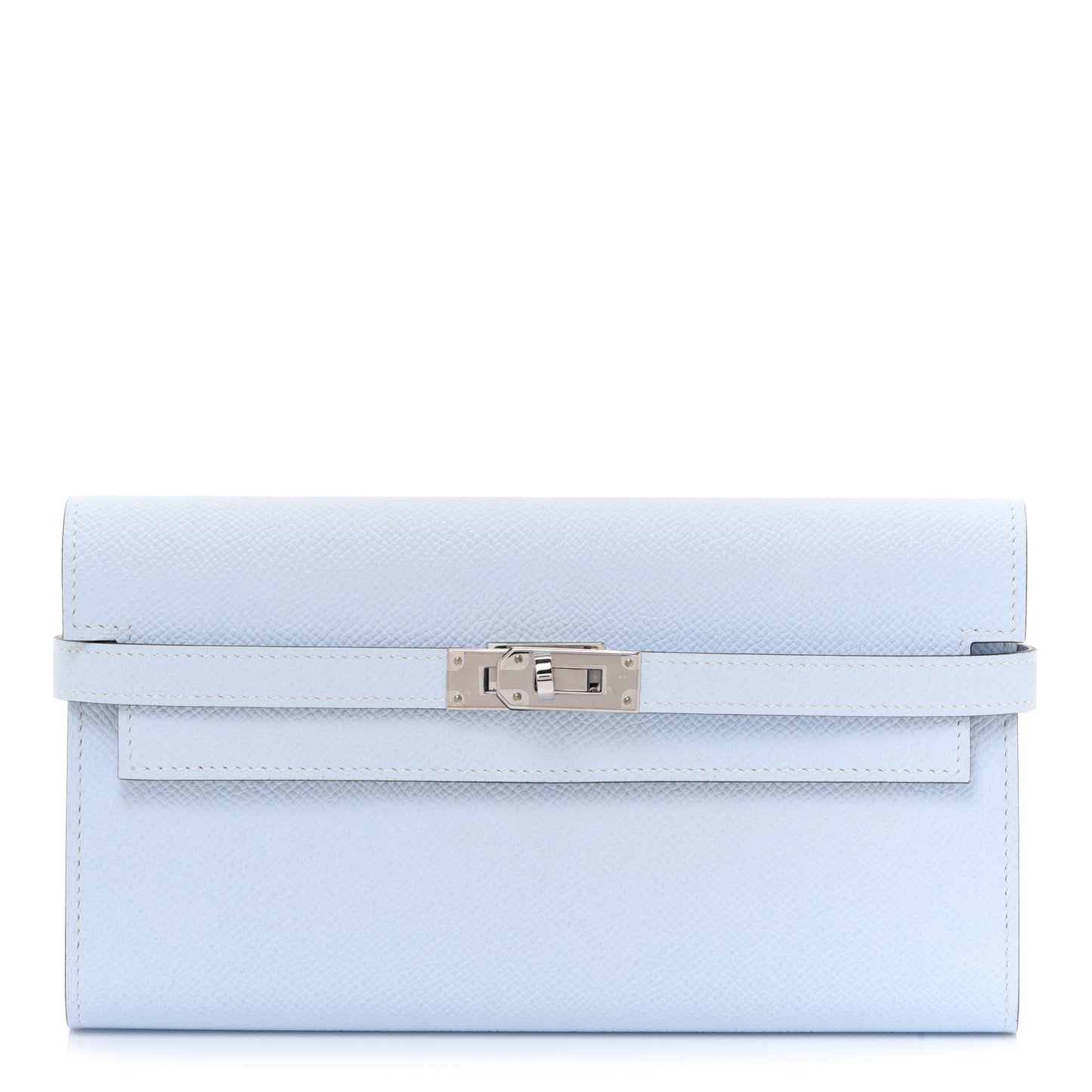 Epsom Kelly Longue Wallet Bleu Brume