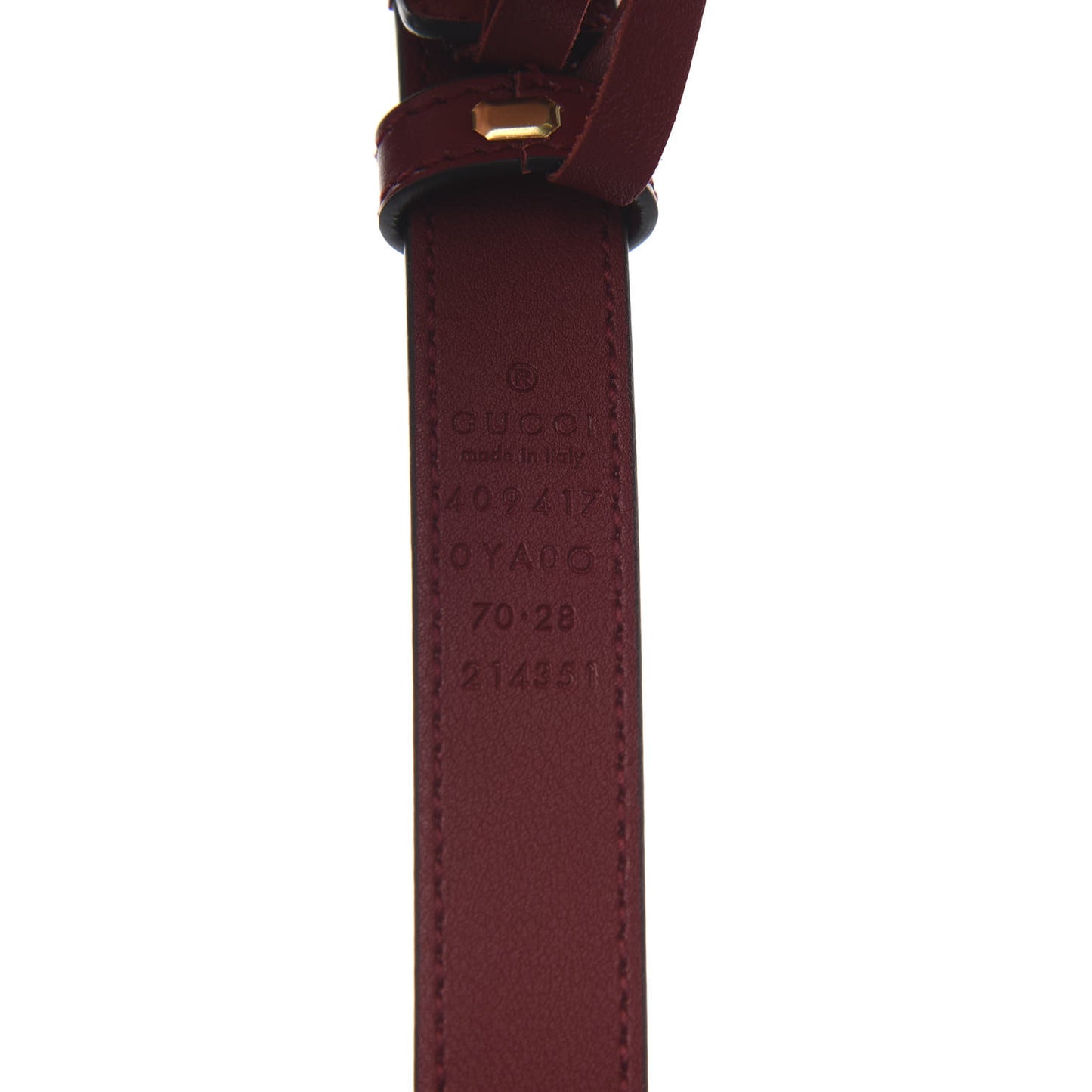 Plutone Calfskin Double G 20mm Belt 70 28 New Cherry Red