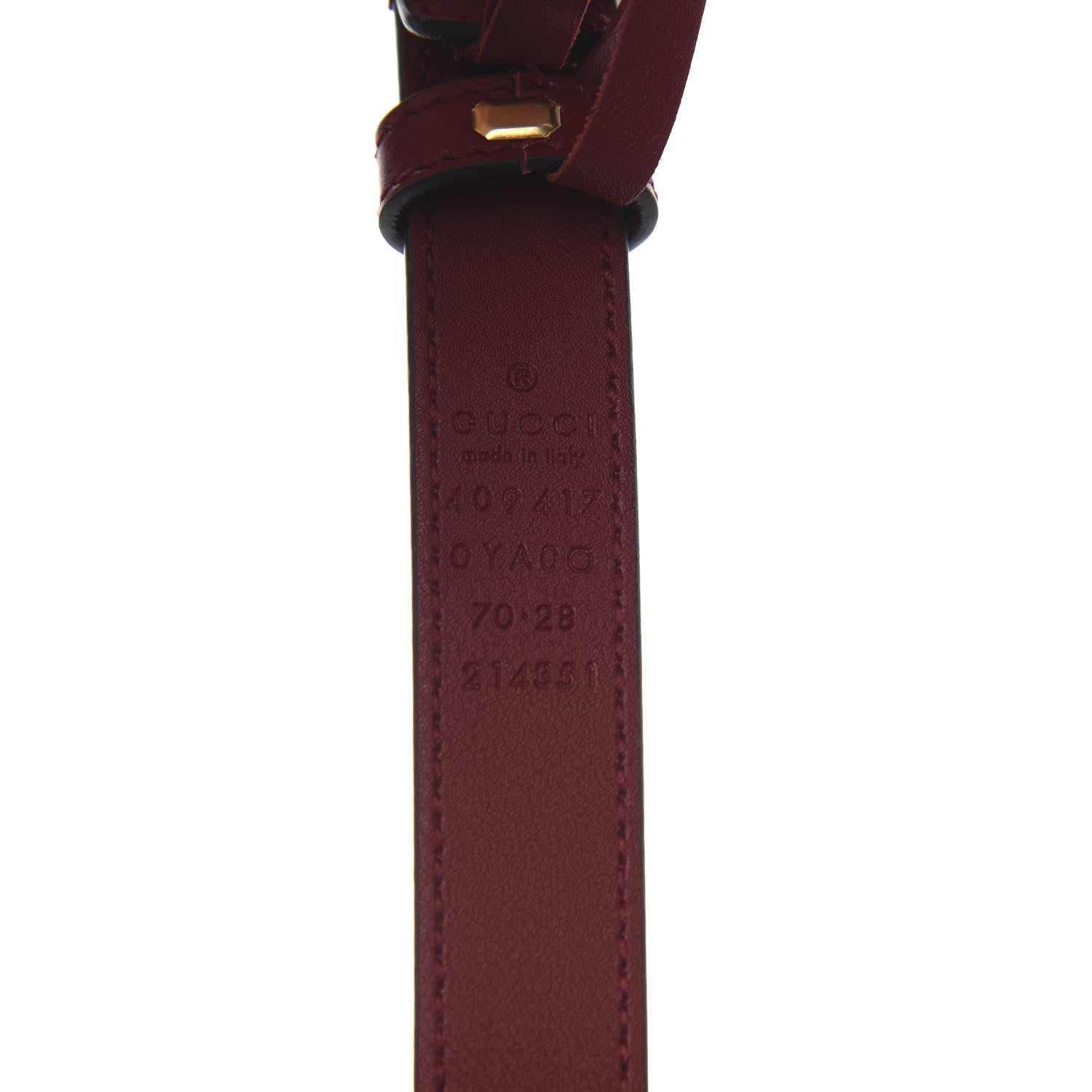 Gucci Plutone Calfskin Double G 20mm Belt 70 28 New Cherry Red 3 of 6