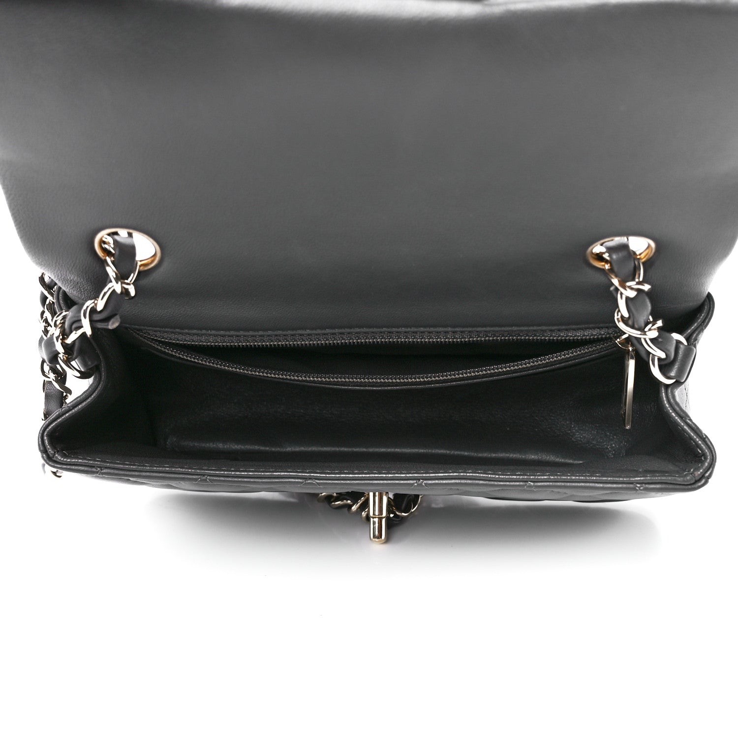 Chanel Lambskin Quilted Mini Rectangular Flap Dark Grey 5 of 13