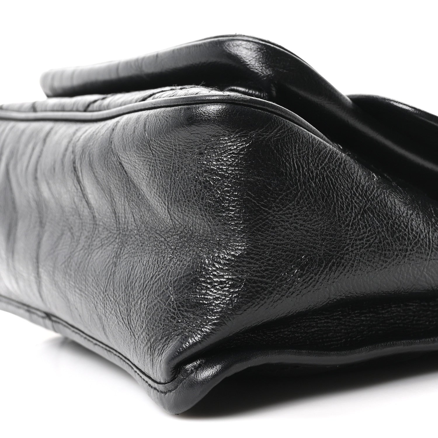 Saint Laurent Crinkled Calfskin Matelasse Monogram Medium Niki Chain Satchel Black 9 of 9