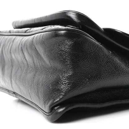 Saint Laurent Crinkled Calfskin Matelasse Monogram Medium Niki Chain Satchel Black 9 of 9