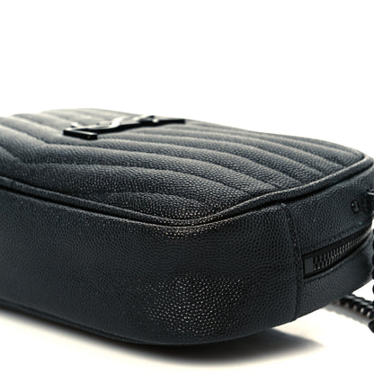Saint Laurent Grain De Poudre Matelasse Monochrome Monogram Mini Lou Camera Bag Black 10 of 11