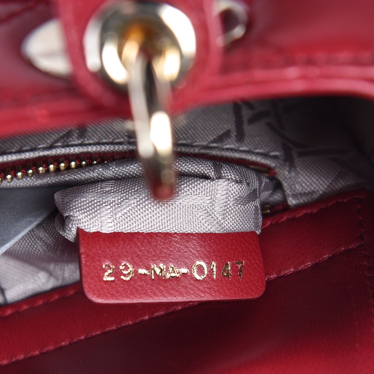 Christian Dior Lambskin Cannage Small My Lady Dior Red 7 of 12
