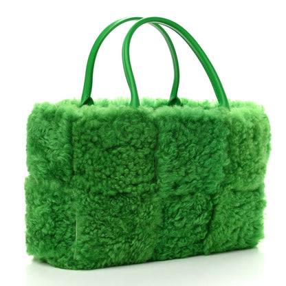 Bottega Veneta Shearling Small Intrecciato Arco Tote Parakeet 4 of 10