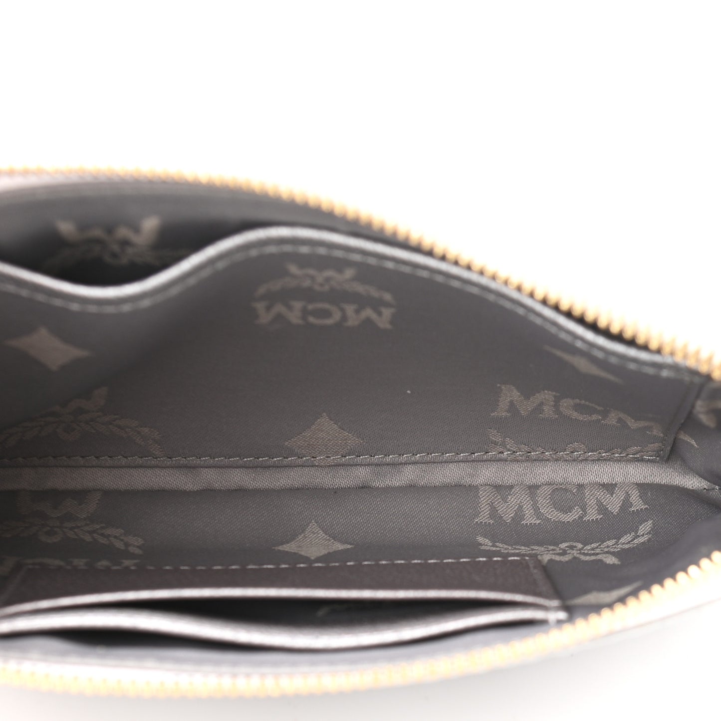 Metallic Visetos Crossbody Tech Pouch Silver