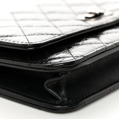 Chanel Glazed Aged Calfskin Reissue Wallet On Chain WOC Black 10 of 13