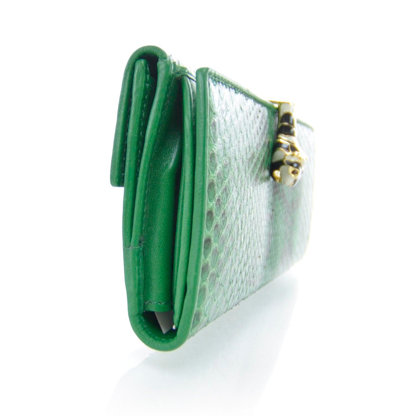 Python Continental Tiger Head Wallet Green