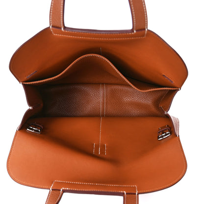 Hermes Taurillon Clemence Halzan 31 Gold 5 of 12