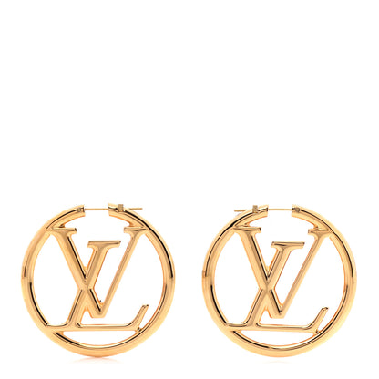 Louis Vuitton Metal Louise Hoop Earrings Gold 1 of 4