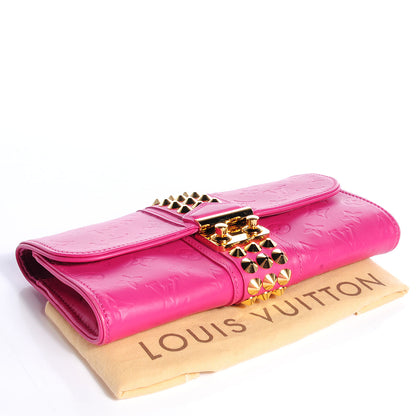 Louis Vuitton Calfskin Embossed Courtney Pochette Clutch Fuchsia 4 of 7