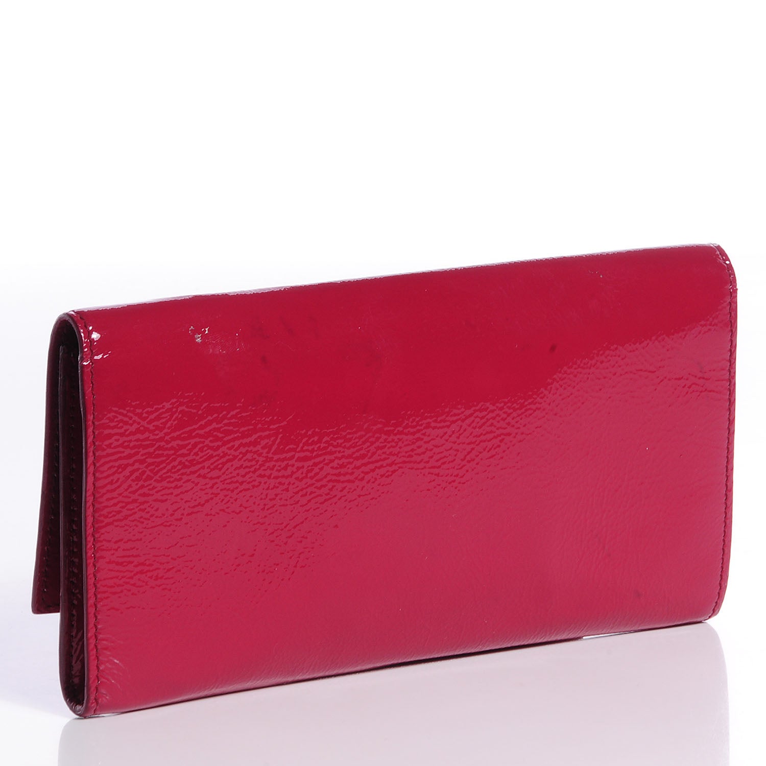 Saint Laurent Textured Patent Small Belle de Jour Clutch Begonia 3 of 6