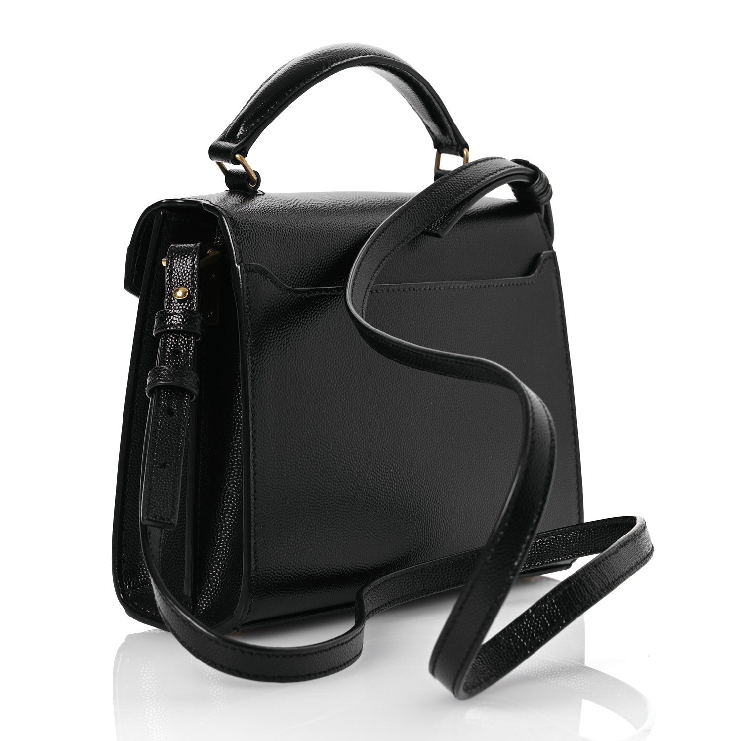 Saint Laurent Grain de Poudre Mini Classic Monogram Cassandra Top Handle Black 3 of 11