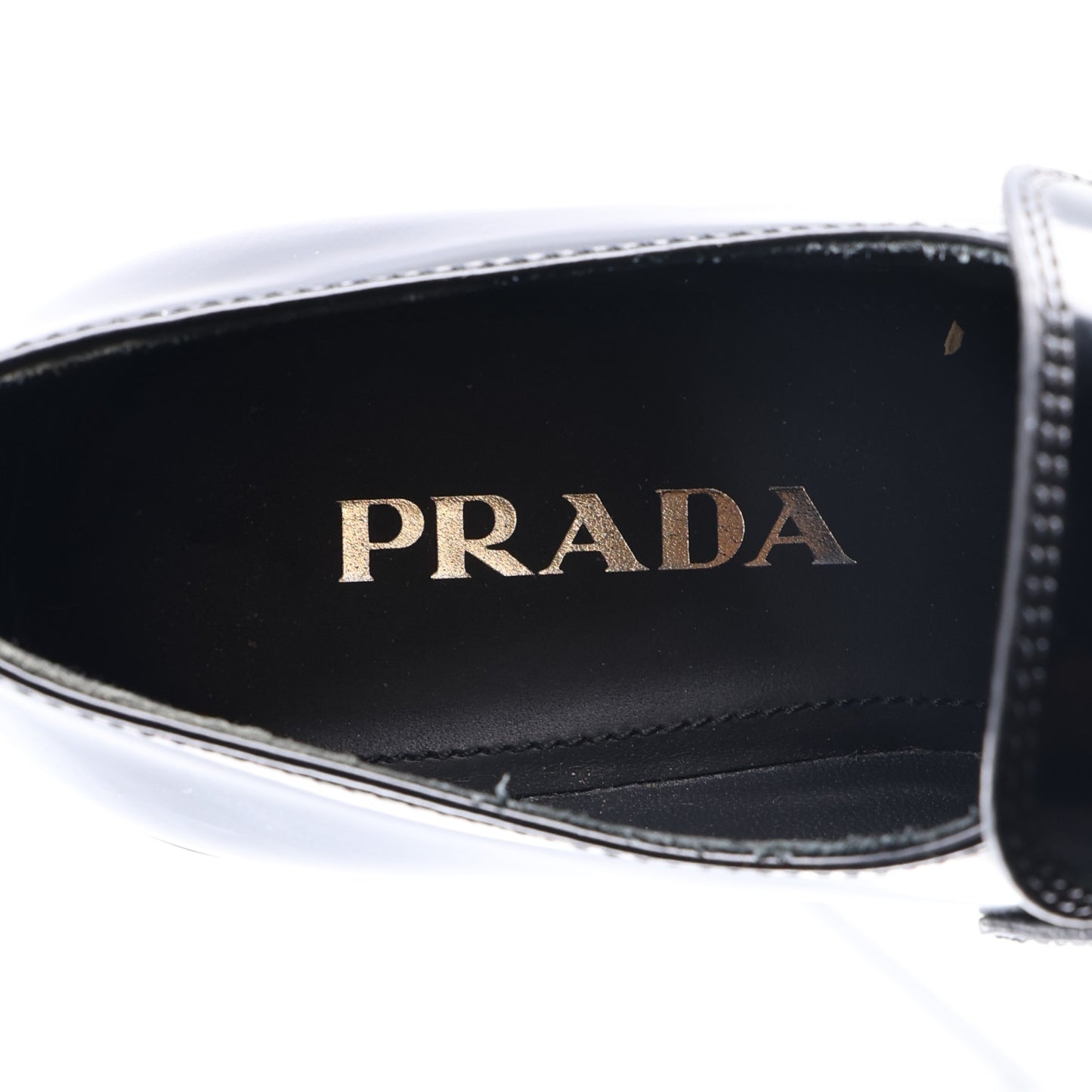 Spazzolato Metal Triangle Logo 50mm Loafers 36 Black