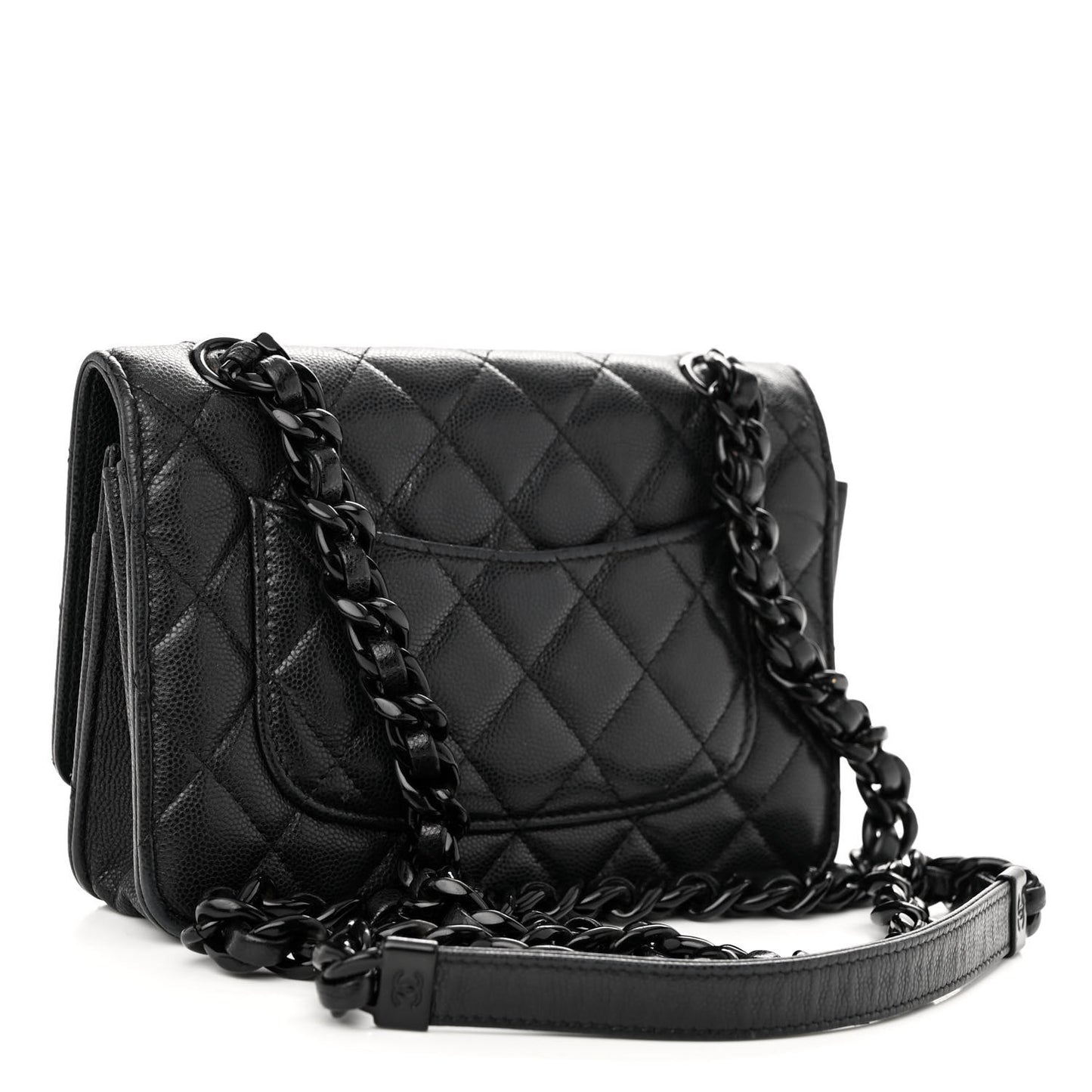 Caviar Quilted My Everything Wallet On Chain WOC Black