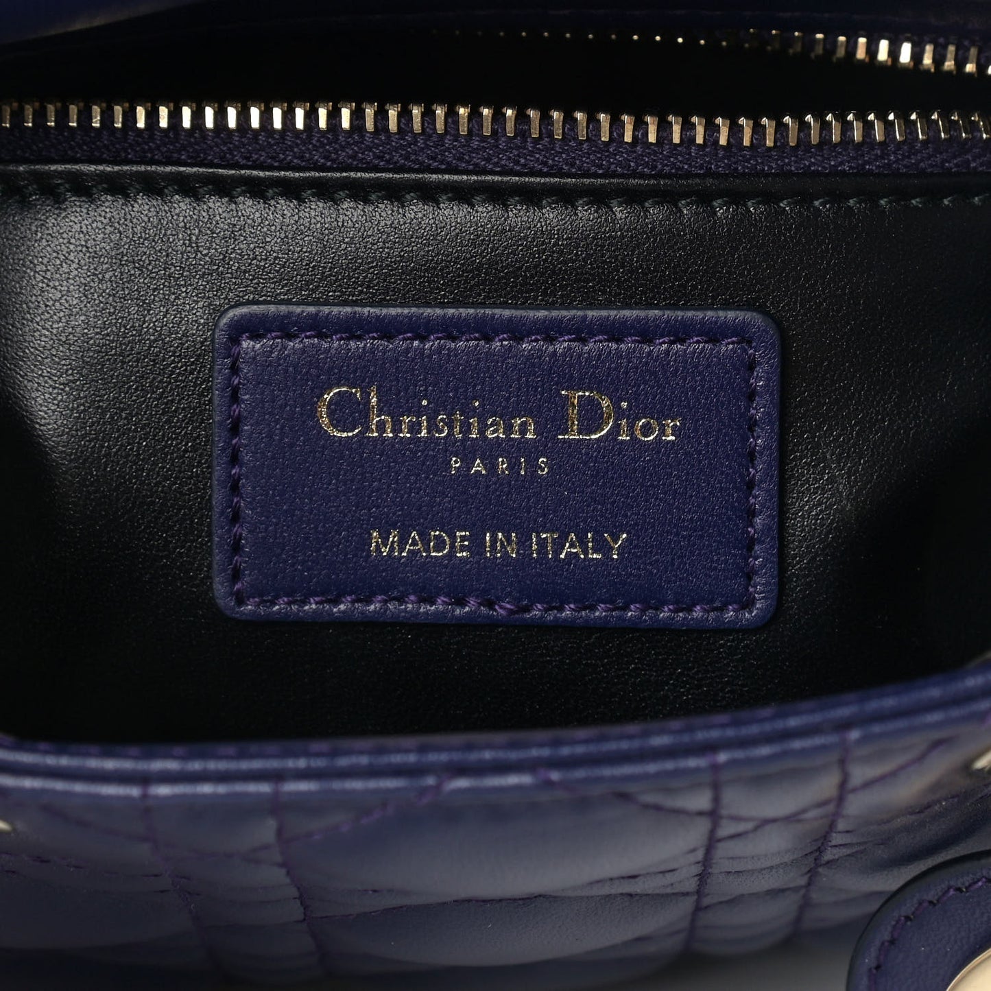 Lambskin Cannage Mini Lady Dior Navy Blue