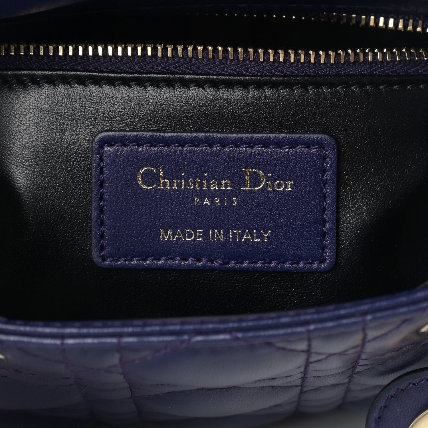 Christian Dior Lambskin Cannage Mini Lady Dior Navy Blue 5 of 8