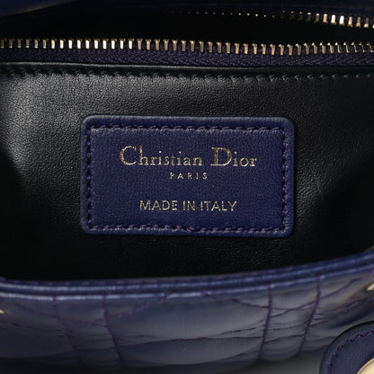 Christian Dior Lambskin Cannage Mini Lady Dior Navy Blue 5 of 8