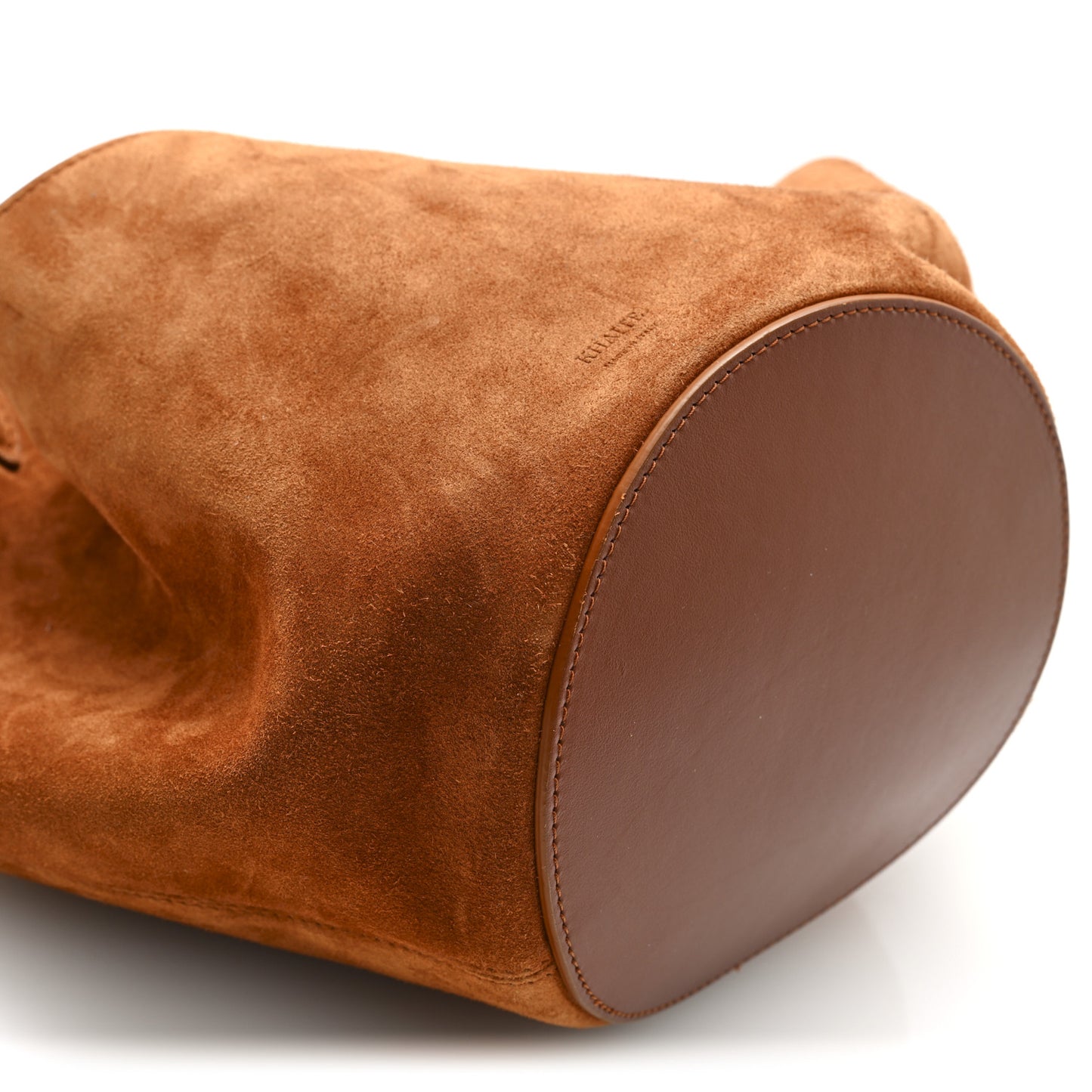 Suede Calfskin Mini Lotus Tote Caramel
