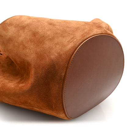 Khaite Suede Calfskin Mini Lotus Tote Caramel 8 of 9
