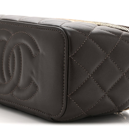 Chanel Lambskin Quilted Small Top Handle Vanity Case With Chain Dark Brown 11 of 11