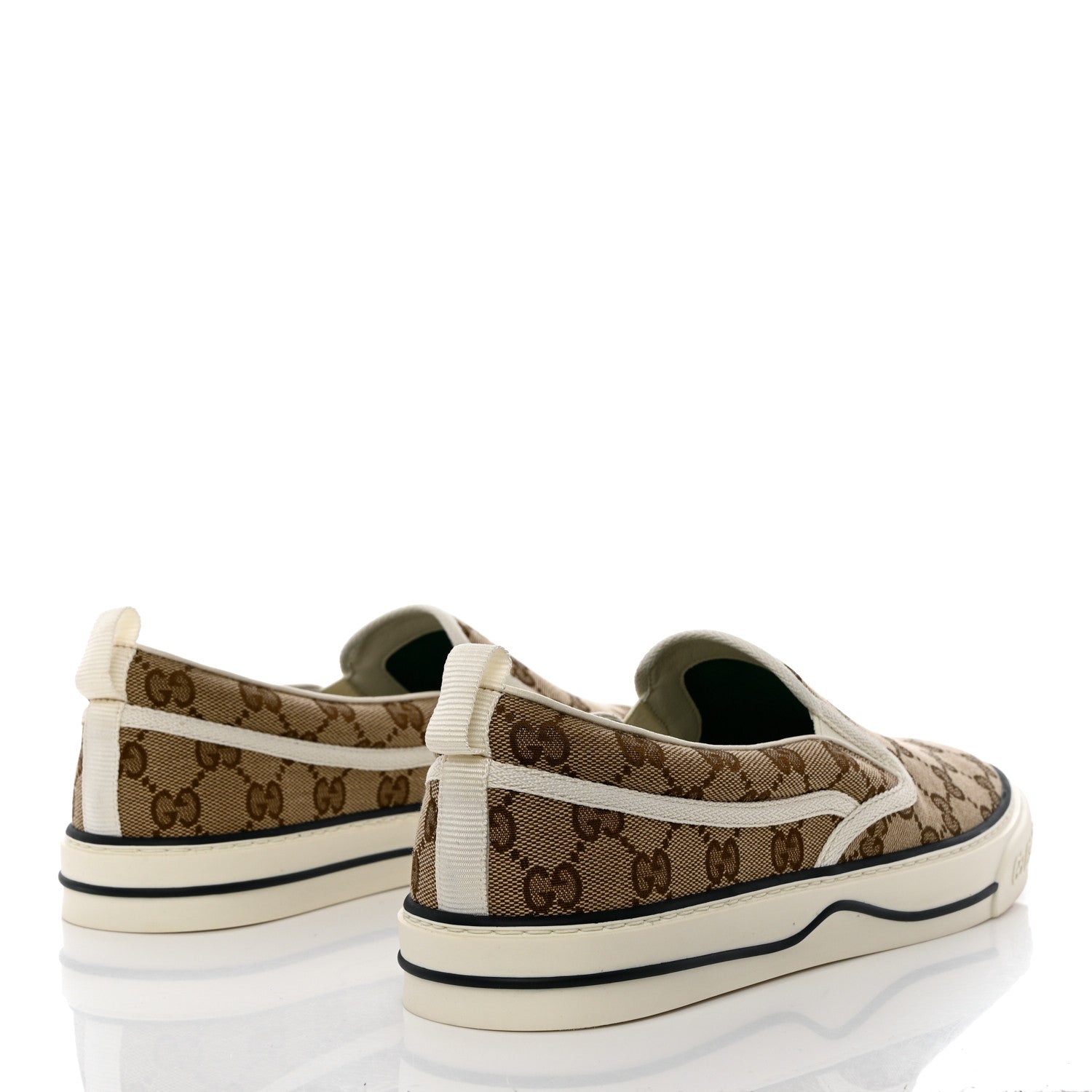 Gucci GG Monogram Mens 1977 Tennis Slip On Sneakers 9.5 Beige Ebony Mystic White 4 of 8
