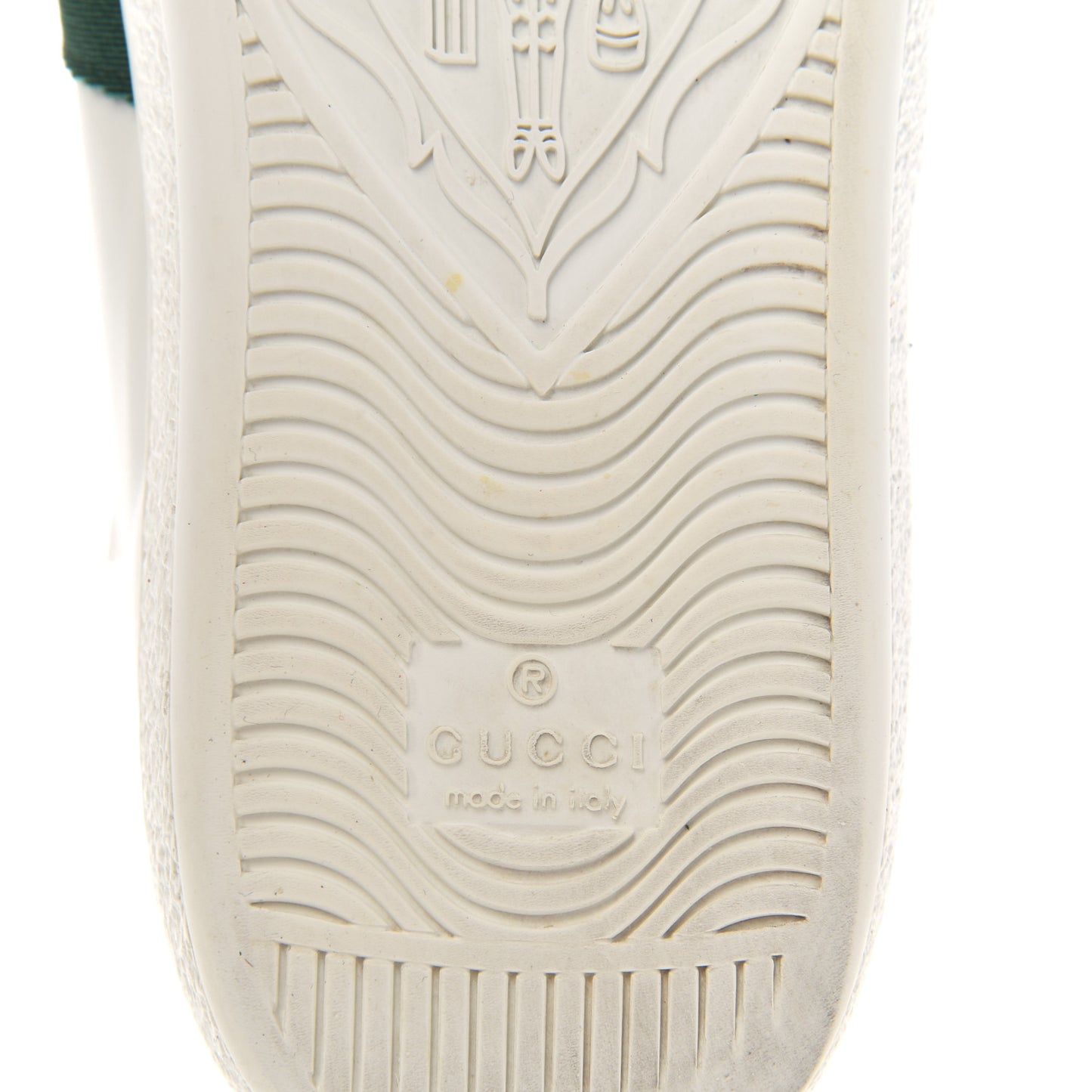 Calfskin Web Studded Arrow Ace Sneakers 38 White