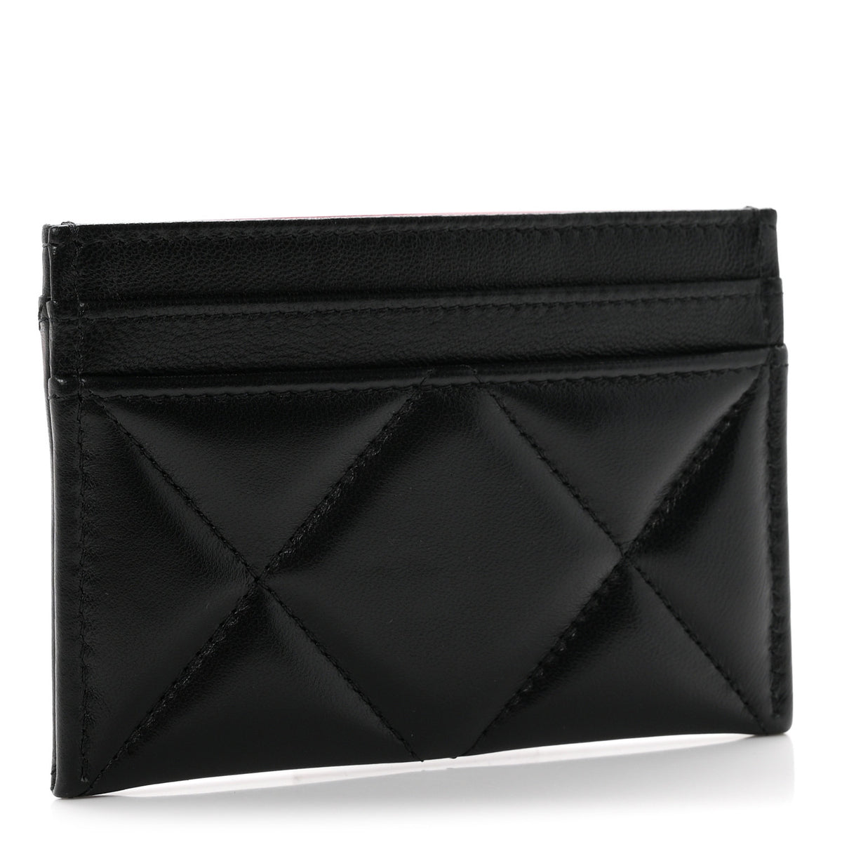 Chanel Lambskin Quilted Chanel 19 Card Holder Black 3 of 9