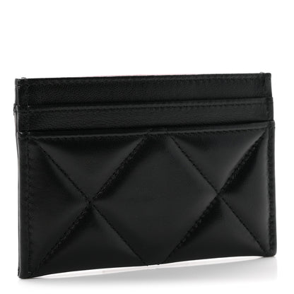 Chanel Lambskin Quilted Chanel 19 Card Holder Black 3 of 9