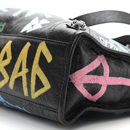 Balenciaga Agneau Graffiti All Over Classic Hardware S City Black Multicolor 9 of 11
