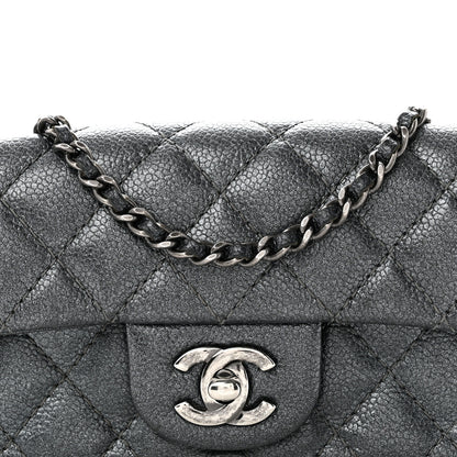 Chanel Metallic Caviar Quilted Extra Mini Flap Dark Grey 8 of 10