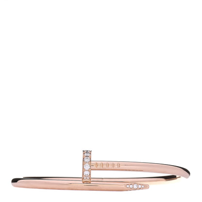 Cartier 18K Pink Gold Diamond Juste Un Clou Bracelet 17 1 of 5