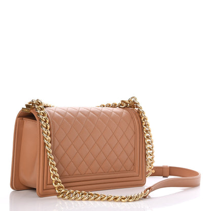 Chanel Calfskin Quilted Medium Boy Flap Beige 3 of 9
