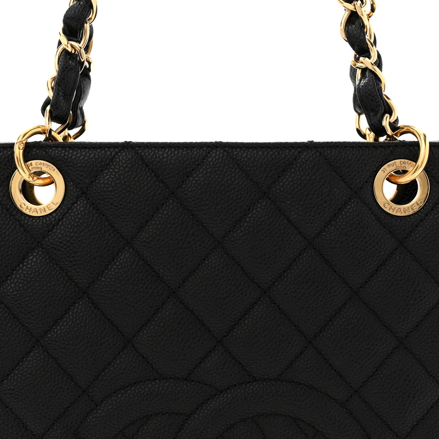 Chanel Caviar Quilted Petit Shopping Tote PST Black 8 of 11